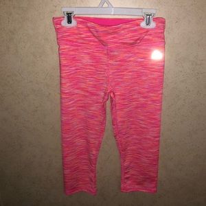 Girls athletic pink and orange leggings size 10-12
